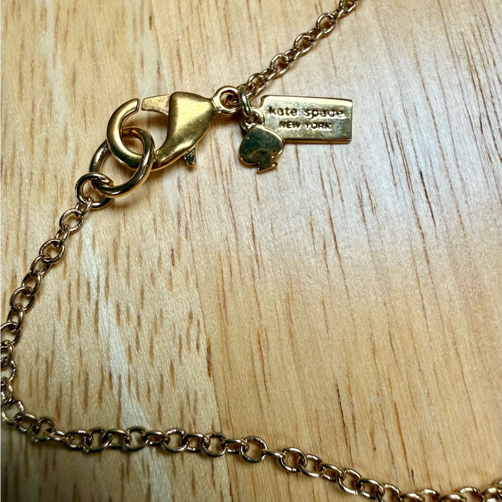Kate Spade Pink & Orange Circle Reversible Gold Tone Necklace - Picture 5 of 9